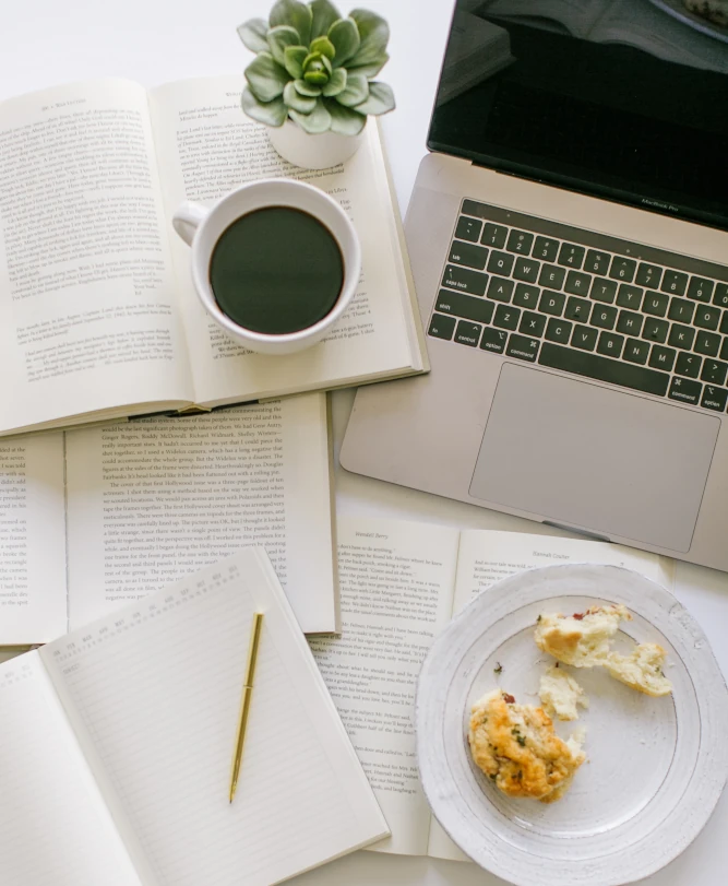 Picture of a cluttered desk